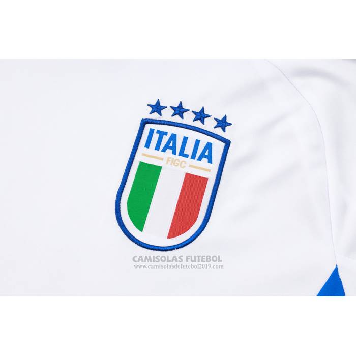 Fato de Treino Italia Manga Curta 2024-2025 Branco - Calcas Curta